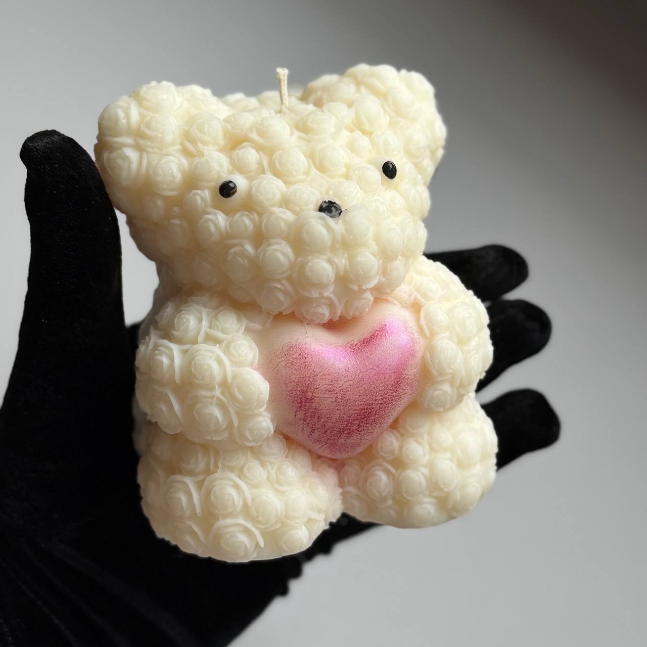 Świeca Duży miś biały