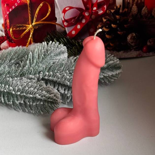 Świeca Penis M (średnia) różowa