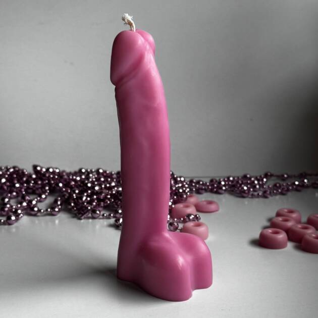 Świeca Penis M (średnia) różowa