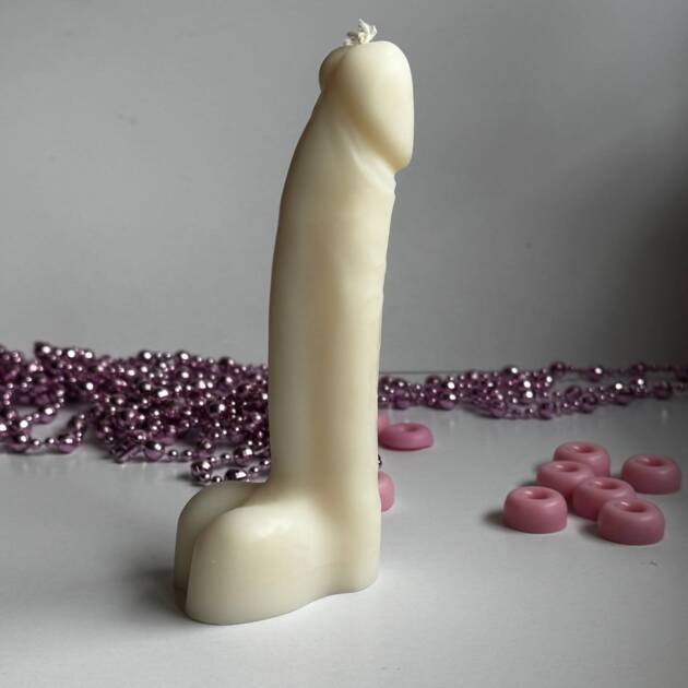 Świeca Penis L (duża) biała