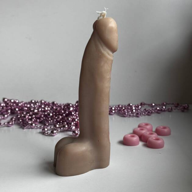 Świeca Penis L (duża) brązowa
