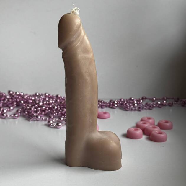 Świeca Penis M (średnia) brązowa