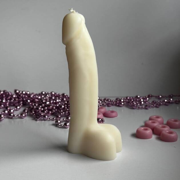 Świeca Penis M (średnia) biała